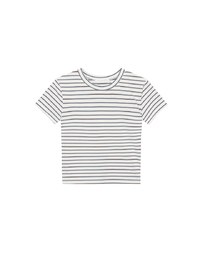 Retro Fit Striped Crew Neck Stretchy Cropped Tee