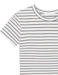 Retro Fit Striped Crew Neck Stretchy Cropped Tee