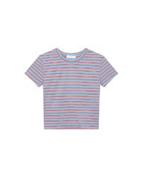 Retro Fit Striped Crew Neck Stretchy Cropped Tee