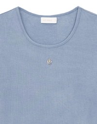 Logo Embroidered Short Sleeve Basic Fitted Tee