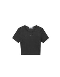 Logo Embroidered Short Sleeve Basic Fitted Tee