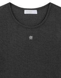 Logo Embroidered Short Sleeve Basic Fitted Tee