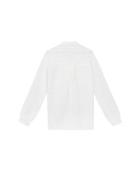 ロゴ刺繍入り波型ストライプロングシャツ