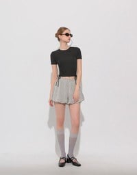 Side Lace Up Short Sleeve Fitted Mini Tee