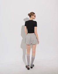 Side Lace Up Short Sleeve Fitted Mini Tee