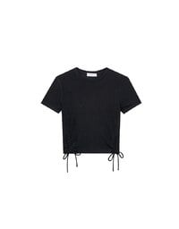Side Lace Up Short Sleeve Fitted Mini Tee