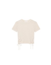 Side Lace Up Short Sleeve Fitted Mini Tee