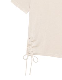 Side Lace Up Short Sleeve Fitted Mini Tee