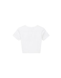 【Lyra & Toby】Embroidery Graphic Slogan Cropped Tee