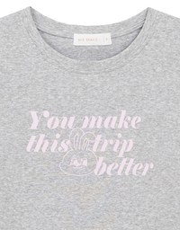 【Lyra & Toby】Embroidery Graphic Slogan Cropped Tee