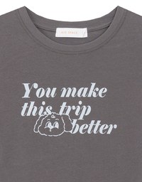 【Lyra & Toby】Embroidery Graphic Slogan Cropped Tee
