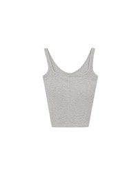 Square Neck Ribbed Tank Top with Back Bow Tie Detail