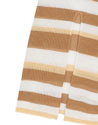 Multicolor Striped Knit Maxi Skirt with Back Slit Detail