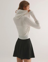 High Waist Flared Pleated Mini Skirt