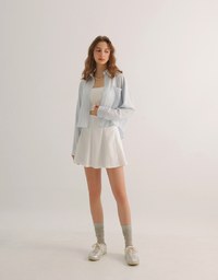 High Waist Flared Pleated Mini Skirt