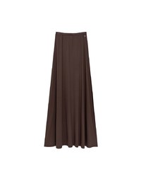 Logo Embroidered Slim Fit Flared Maxi Skirt