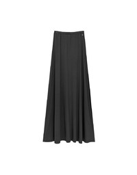 Logo Embroidered Slim Fit Flared Maxi Skirt