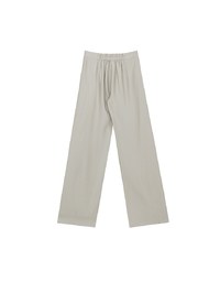 Cooling Fabric Lighweight High Waist Wide Leg Pants with Pleated Front Detail