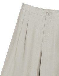 Cooling Fabric Lighweight High Waist Wide Leg Pants with Pleated Front Detail