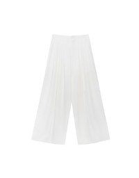 Front Slit Flowy Pleated Wide Leg Pants