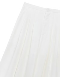 Front Slit Flowy Pleated Wide Leg Pants
