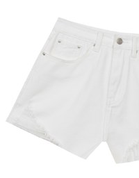 High Waisted Distressed Raw Hem Jeans Denim Shorts