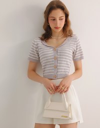 High Waist Chain Accent Pleated Tailored Shorts