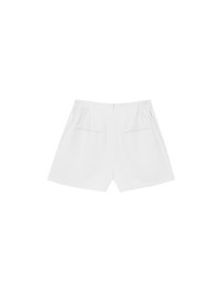 High Waist Chain Accent Pleated Tailored Shorts