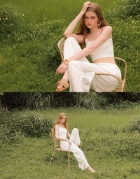 Cooling Fabric Wide Leg Pants with Drawstring Detail