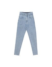 Cooling Fabric Double Button Jeans Denim Skinny Pants with Heart Pocket Stitching