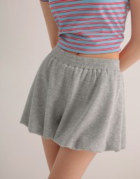Bubble Flare High Waist Shorts with Stretch Waistband