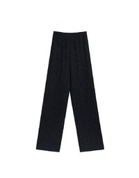 Elastic Waist Crinkled Texture Wide Leg Pants