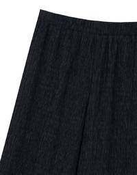 Elastic Waist Crinkled Texture Wide Leg Pants