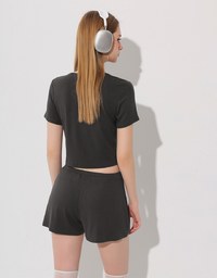 Logo Embroidered Basic Casual Shorts
