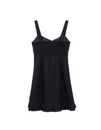 Sweetheart Neck Button Front Padded Cami Mini Dress With Lace Hem Details