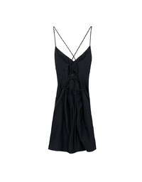 Cooling Fabric Lighweight Crisscross Backless Strappy Padded Mini Dress