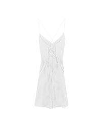 Cooling Fabric Lighweight Crisscross Backless Strappy Padded Mini Dress