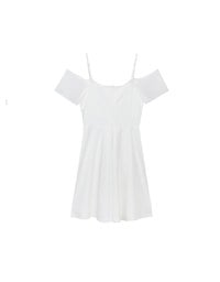 Off Shoulder Layered Chiffon Padded Mini Dress