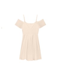Off Shoulder Layered Chiffon Padded Mini Dress