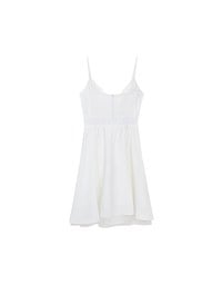 Spaghetti Strap V Neck Twist Detail Flowy Padded Mini Dress