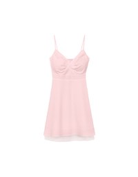 Spaghetti Strap V Neck Twist Detail Flowy Padded Mini Dress