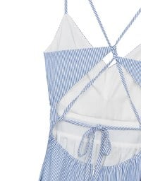 【GUT GUT】深Vストライプスリットキャミロングワンピ（カップ付き）