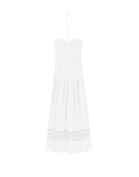 2 Way Halter Cut Out Padded Maxi Dress with Hollow Embroidery Hem