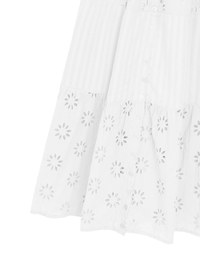 Floral Eyelet Lace Button Front Tiered Cami Padded Maxi Dress