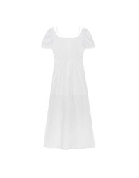 Sweetheart Puff Sleeve Ruched Bodice Check Padded Maxi Dress