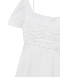 Sweetheart Puff Sleeve Ruched Bodice Check Padded Maxi Dress