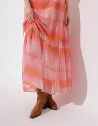 V Neck Tie Dye Spaghetti Strap Padded Maxi Dress