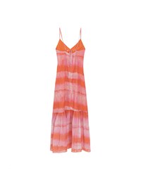 V Neck Tie Dye Spaghetti Strap Padded Maxi Dress