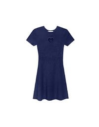 Heart Cut Out Ribbed Knit Fitted Mini Dress