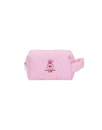【Lyra & Toby】Embroidered Quilted Check Makeup Pouch